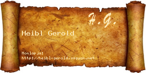 Heibl Gerold névjegykártya